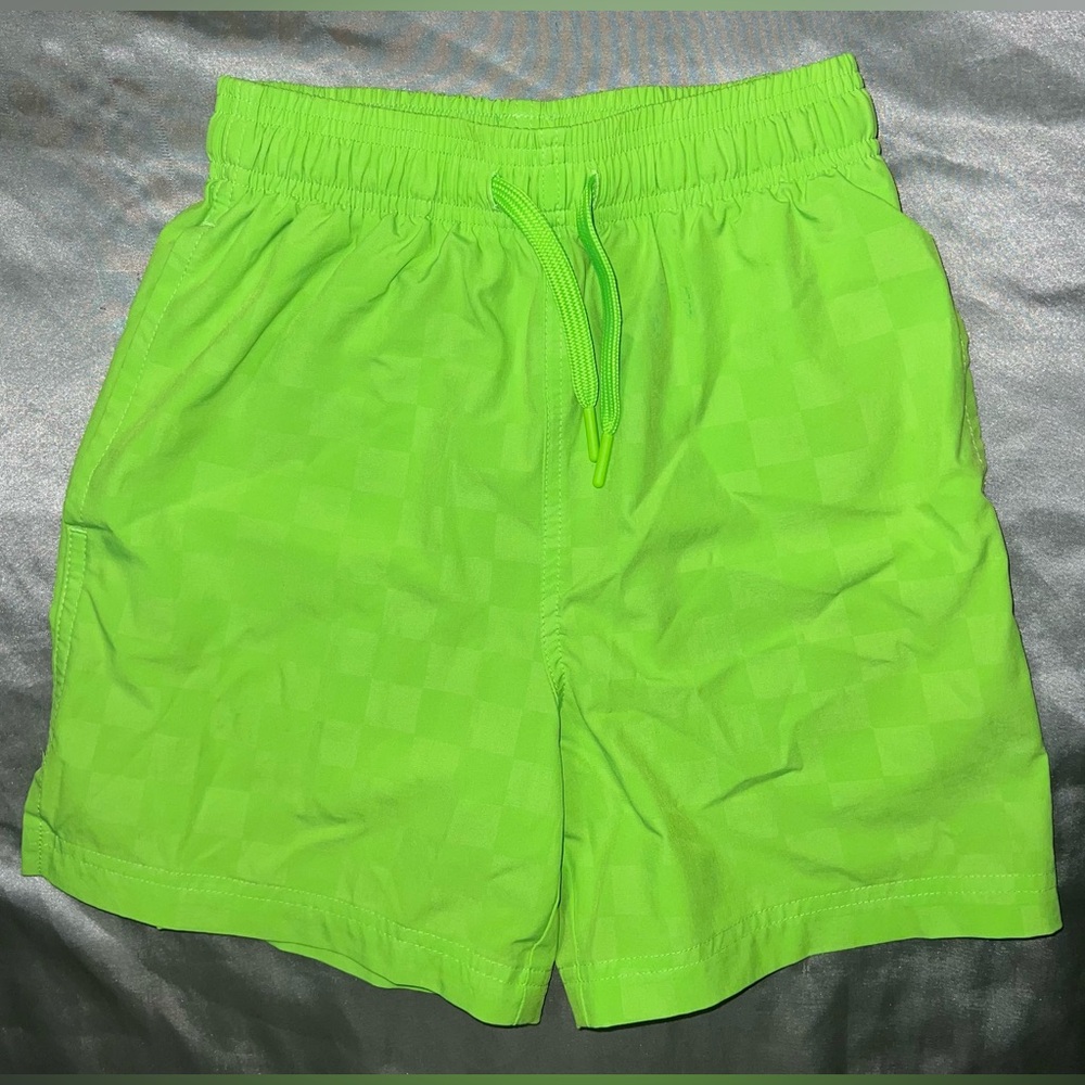 Boys Athletic Works Neon Green Swim Trunks Shorts Size M 8